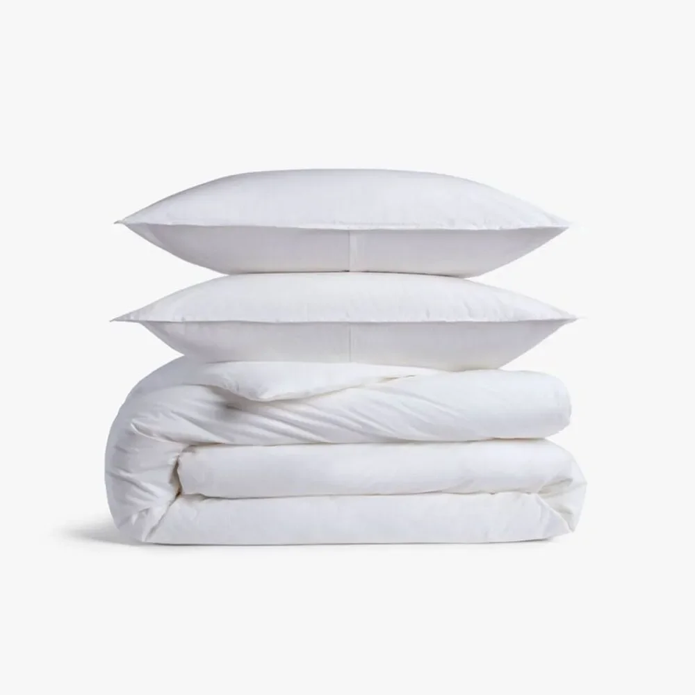 Full/Queen Casual Organic Cotton Duvet Cover & Sham Set White - Parachute
